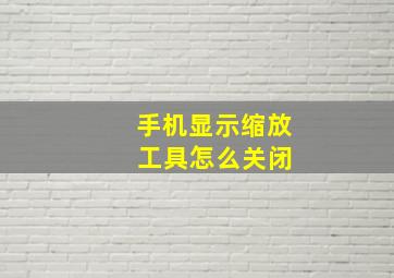 手机显示缩放 工具怎么关闭